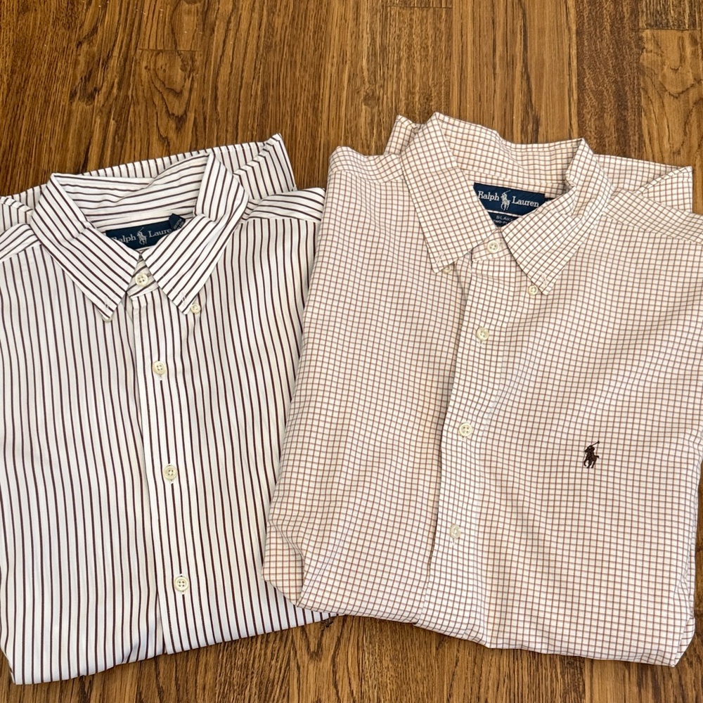 Polo Ralph Lauren Brown Men’s Dress shirt bundle EUC size Large